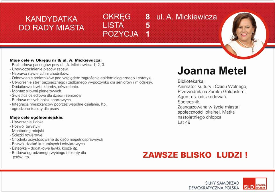 SLD Golub Dobrzyń Metel Program Wybory